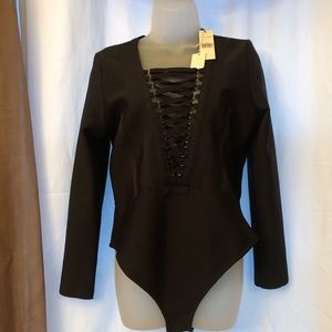 Black laced up bodysuit